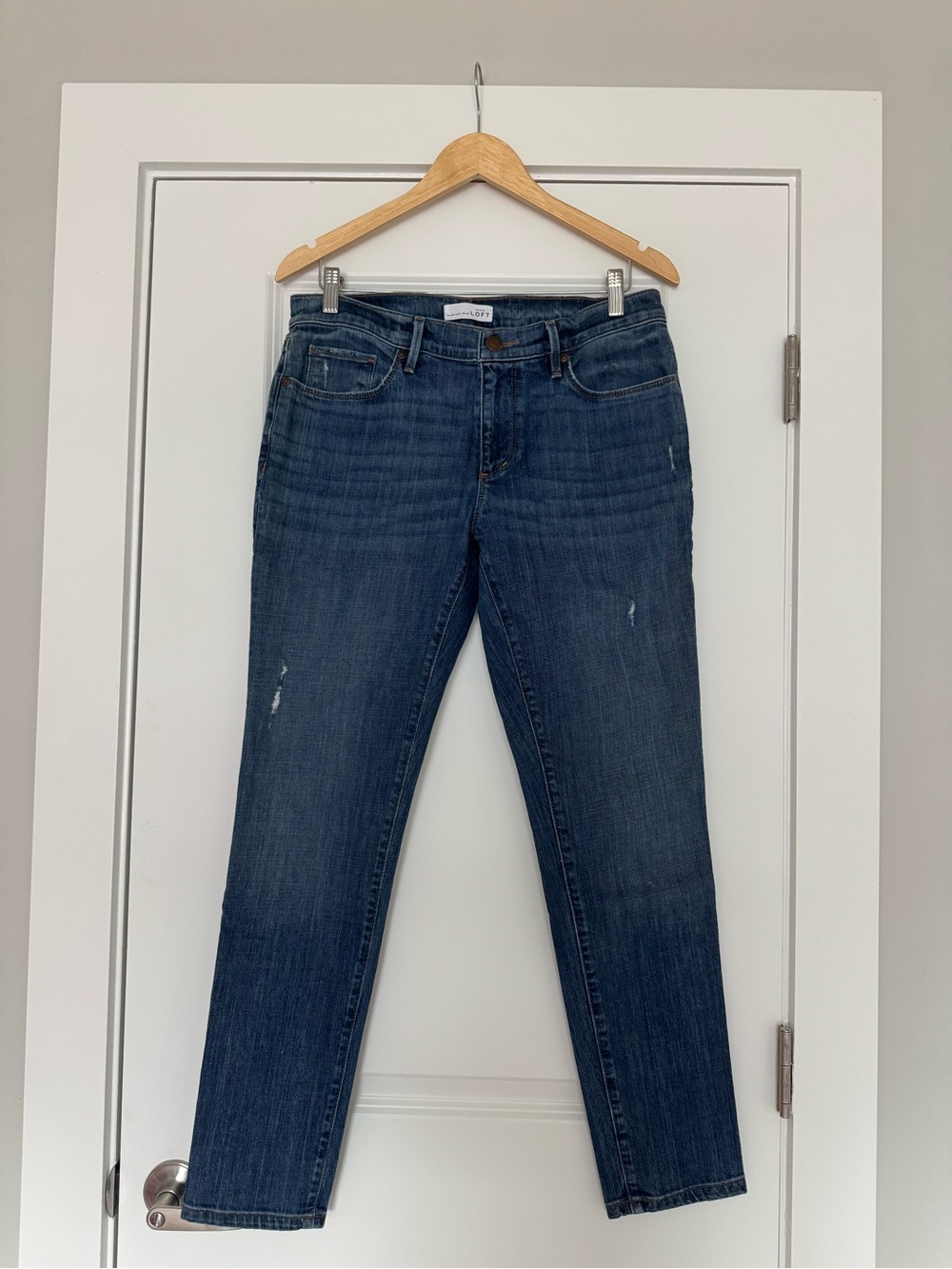 LOFT Dark Blue Straight-Leg Jeans